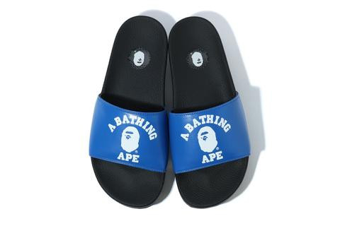 A Bathing Ape College Slide Sandals Blue - 1G20191011-BLU