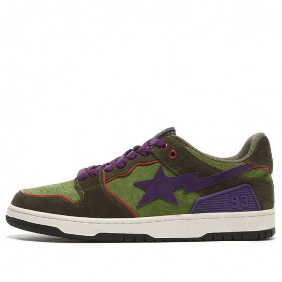 A Bathing Bape Sk8 Sta PURPLE/GREEN/WHITE/BLACK Fashion Skate Shoes 1G70-191-029 - 1G70-191-029