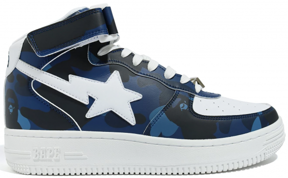 A Bathing Ape Bape Sta Mid Color Camo Navy - 1G80191008-NVY