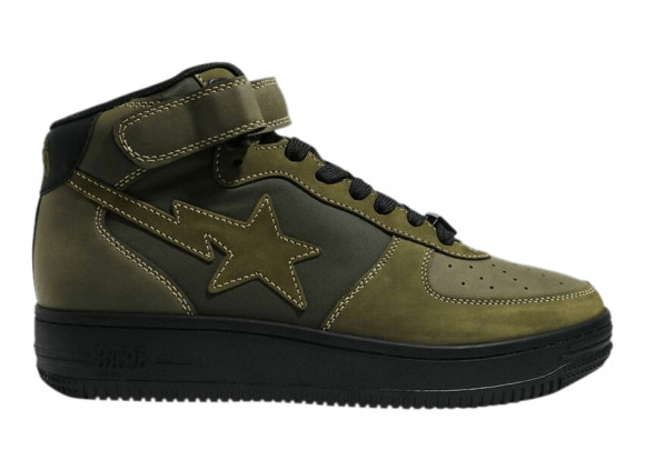 A Bathing Ape Bapesta Mid Military Olive Green - 1H30-191-006-OLD
