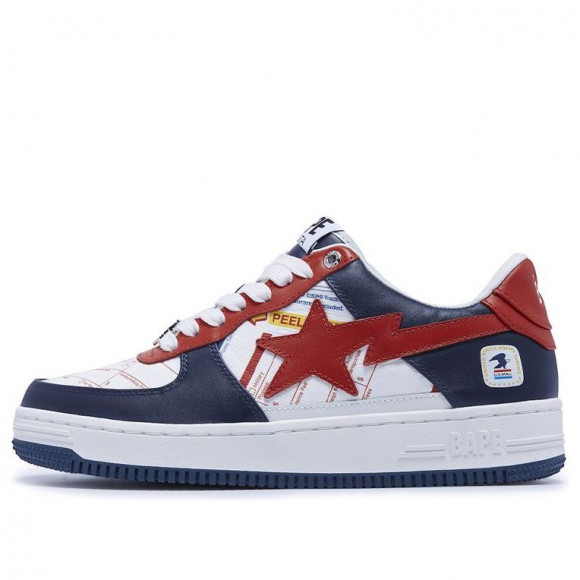 A BATHING APE BAPE USPS x Bapesta 'Priority Mail Express Label' REDBLUEWHITE Fashion Skate Shoes 1I22-191-902 - 1I22-191-902