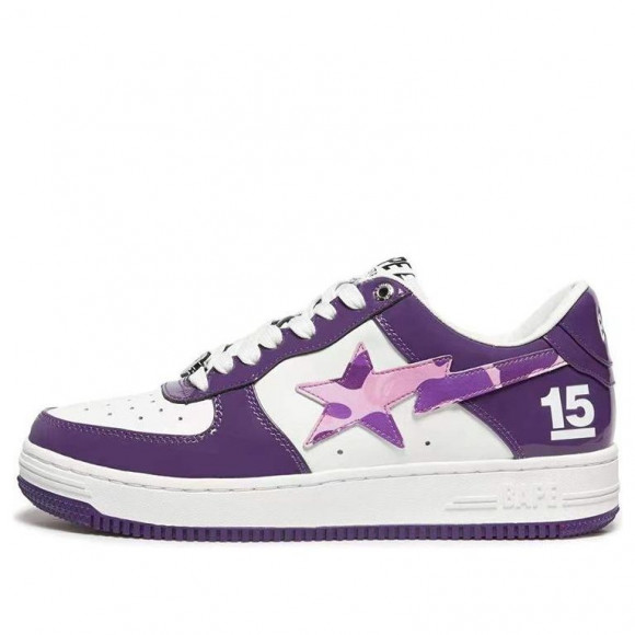A Bathing Bape Sta Taipei 15 Anniversary WHITE/PURPLE Fashion Skate Shoes 1I22-291-001 - 1I22-291-001