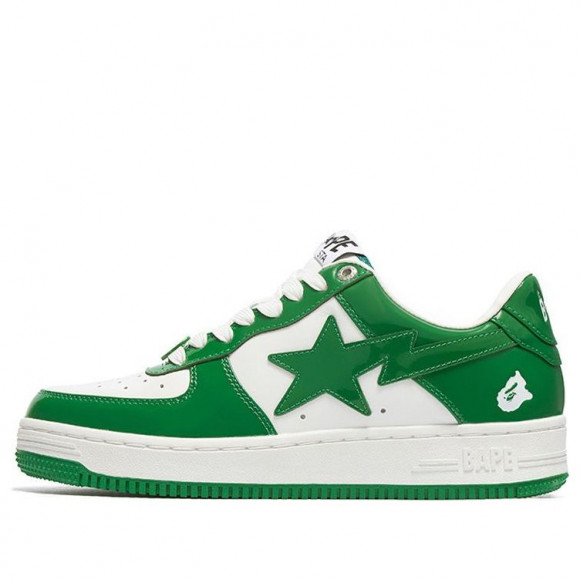 A Bathing Ape A BATHING APE Bape Sta Patent Leather Marathon Running Shoes 1I70-191-002-GREEN - 1I70-191-002-GREEN