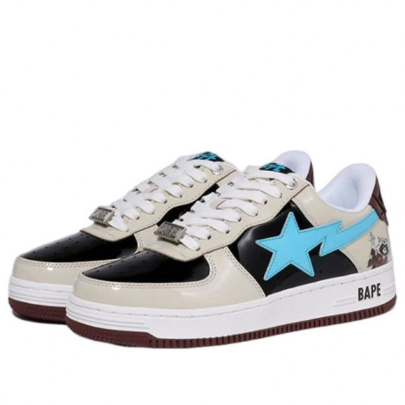 A BATHING APE Bape Sta x Marvel CREAM/BLACK/BLUE Fashion Skate Shoes 1I73-291-906 - 1I73-291-906