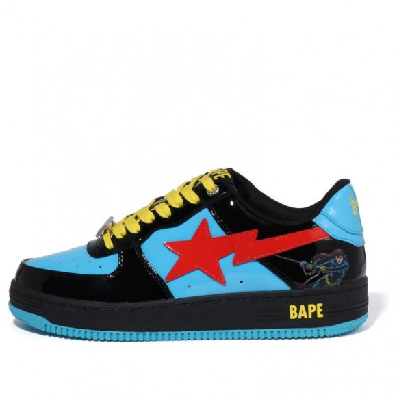 A BATHING APE (WMNS) BAPE Marvel x Bapesta 'Black Widow' BLUE/BLACK Fashion Skate Shoes 1I73-291-907 - 1I73-291-907