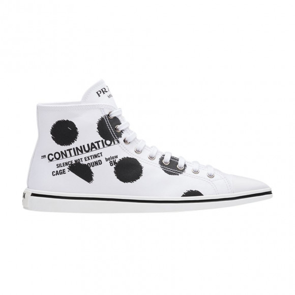 Prada Point-Toe Canvas High 'Polka Dot - White Black' | Men's Size 4 - 1T618M-3LFK-F0009