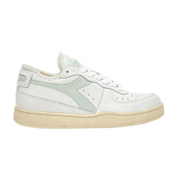 Diadora Mi Basket Row Cut 'White Smoke Green' | Men's Size 5 - 201-176282-C9598