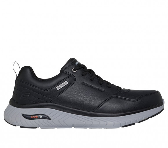 Skechers Men's Waterproof Relaxed Fit: Arch Fit Crosser - Ronaldo Sneaker in Black - 205347