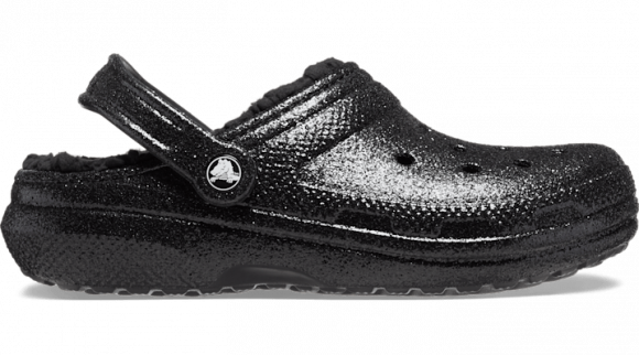 Crocs unisex Classic Glitter Lined Clogs Black