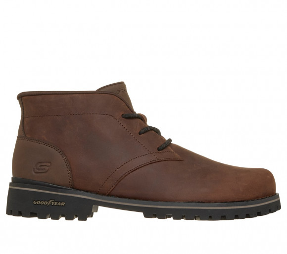 Skechers Men's Slip-ins Relaxed Fit: Quintero - Damien Boots in Dark Brown - 205903