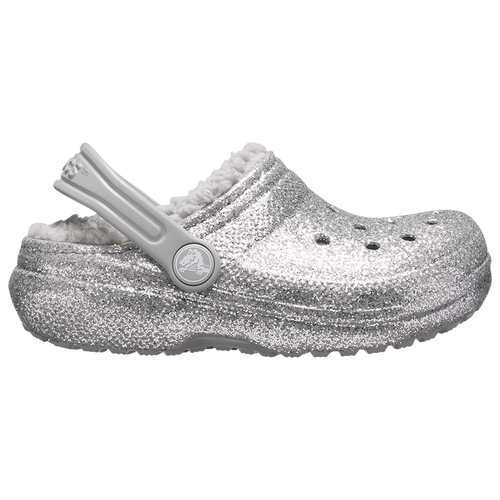 Silver glitter lined crocs Clearance