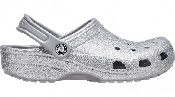 Crocs unisex Classic Glitter Clogs Silver - 205942-040