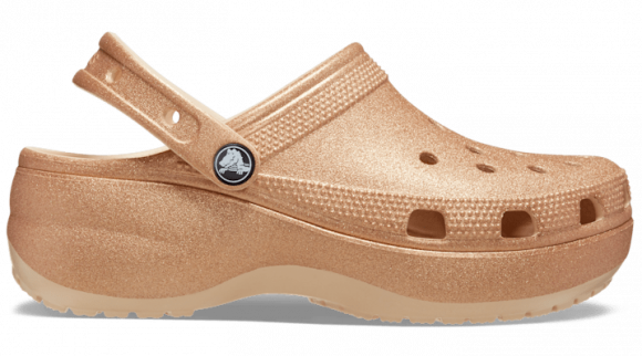 Crocs Classic Platform Glitter Klompen Damen Shitake - 207241-2DS