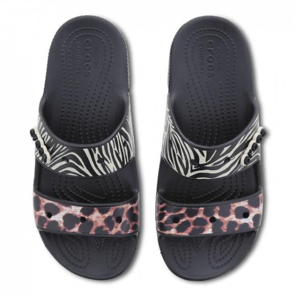 Crocs Classic Animal Remix Sandals Unisex Black / Multi - 207847-0C4
