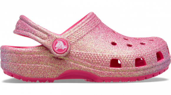 Girls Grade-School Iridescent Glitter Classic Clog Dragon Fruit Sandals 11 Dragon Fruit - 210986-6ZQ