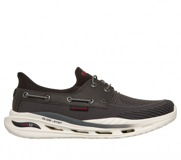 Skechers Uomo Slip-ins Relaxed Fit: Arch Fit Orvan - Starport Sneaker in Carbone/Nero, Taglia 42, Lavabile in lavatrice - 211321