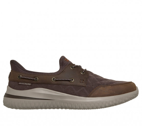 Skechers Men's Slip-ins: Delson 3.0 - Cosy Fit&reg; Skipper Shoes in Chocolate - 211430