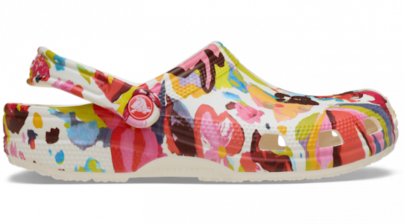 Crocs unisex Classic Painted Floral Clogs Chalk - 211587-0WV