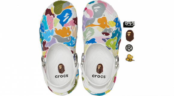 Crocs BAPE® x Echo II Klompen Unisex Pure White - 212493-1BP