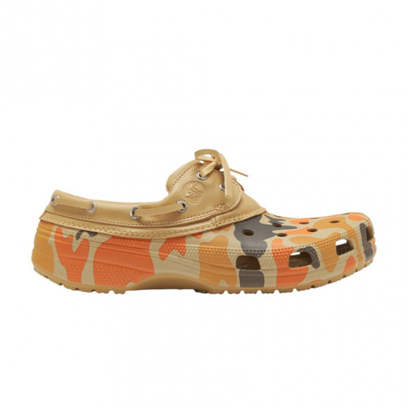 Crocs Classic Duck Camo Boat Shoe 'Tan Shocking Orange' | Men's Size 4 - 212951-2NW