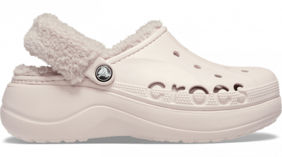 Crocs | Women | Baya Platform Fuzz Strap Lined | Clogs | Barely Pink | - 214911-6PI