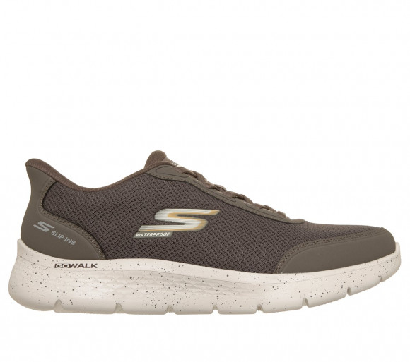 Skechers Men's Slip-ins Waterproof: GO WALK Flex - Santiag Sneaker in Brown - 216925