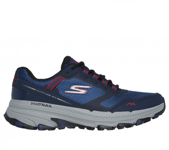 Skechers Men's GO RUN Trail Altitude - Marble Rock 3.0 Sneaker in Navy Blue/Red - 220754
