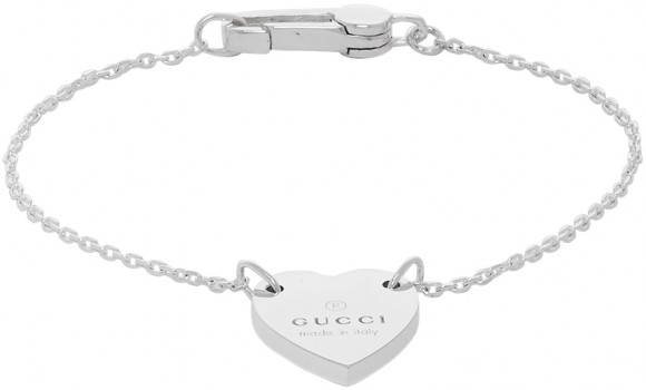 Gucci 银色 Heart Trademark 手链 - 223513-J8400