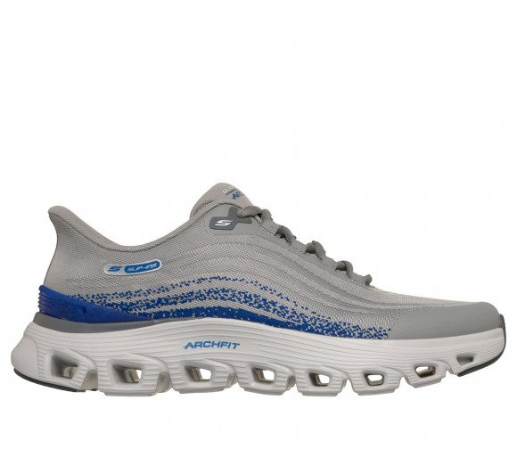 Skechers Uomo Slip-ins: Arch Fit Glide-Step Wave - Zanaro Sneaker in Grigio/Blu, Taglia 39, Vegan, Lavabile in lavatrice - 233194