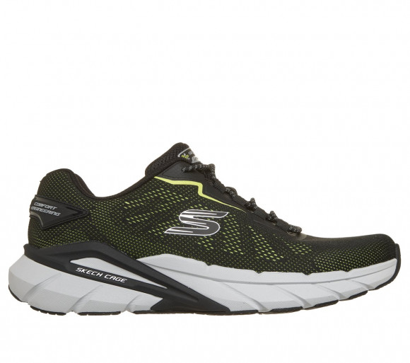 Skechers Men's Skech Cage - Kariv Sneaker in Black/Lime - 233276