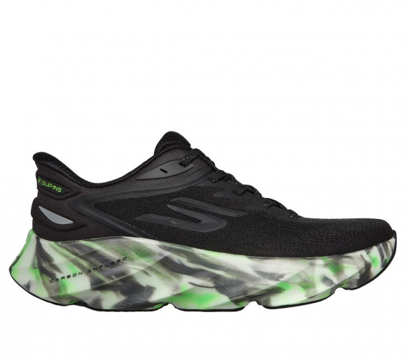 Skechers Men's Slip-ins: Aero Burst - Glow in the Dark Sneaker in Black/Green - 246216