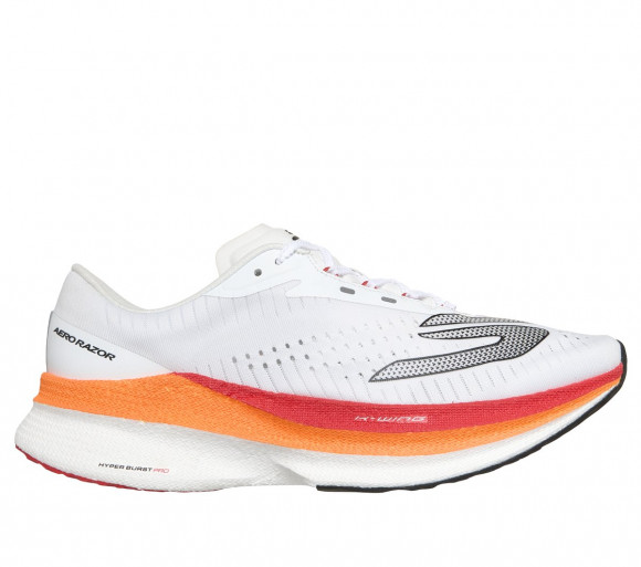 Skechers Aero Razor Shoes in White/Black/Orange - 246240