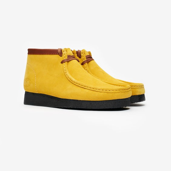 Clarks Originals Wu Wear Wallabee Boots YELLOW SUEDE,Yellow - 26142385