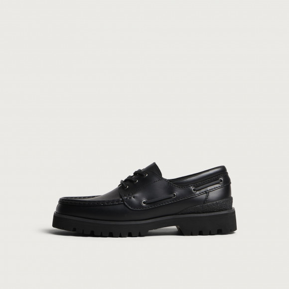 Clarks Originals Men's Yukoner Boat in Black Leather - 26327578-BLK
