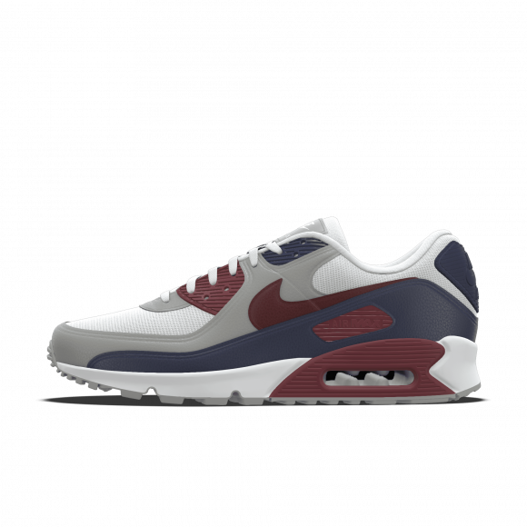 Chaussure personnalisable Nike Air Max 90 By You pour Homme - Gris - 2667687259