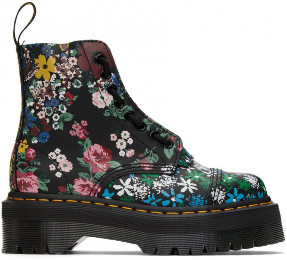 Dr. Martens Black & Multicolor Floral Sinclair Platform Boots - 27128001