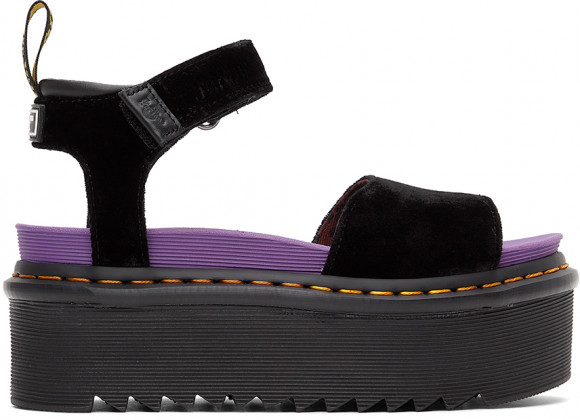 Dr. Martens Black X-Girl Edition Velvet Platform Sandals - 27165001