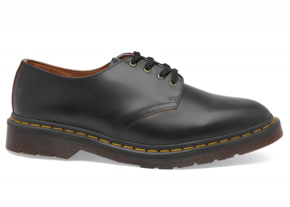 Dr. Martens Men's Smiths 4-Eye Shoe in Black Vintage Smooth - 27715001