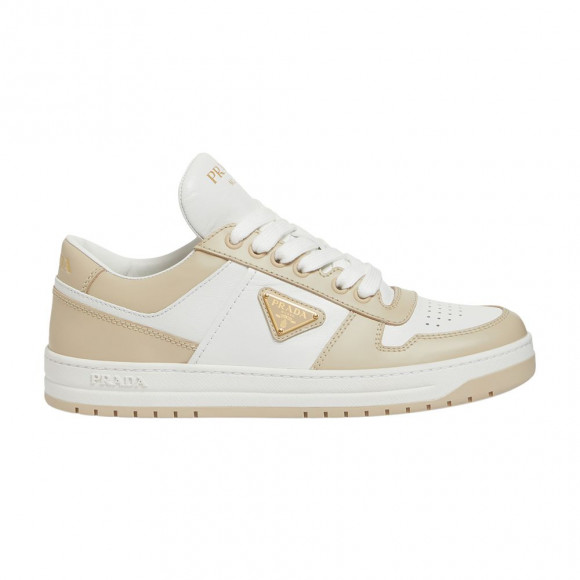 Prada Triangle Logo Leather Low 'White Desert' | Men's Size 7.5 - 2EG461-2OFD-F0P09