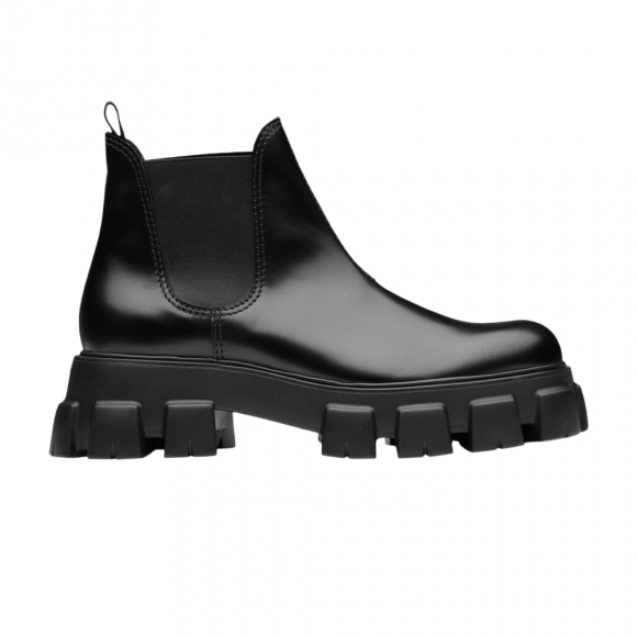 Prada Monolith Brushed Leather Chelsea Boot 'Black' - 2TE174-B4L-F0002