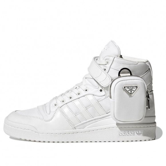 Prada x Adidas originals Unisex Forum High Re-Nylon Sneakers White WHITE Skate Shoes 2TG193_3LJX_F01CD - 2TG193_3LJX_F01CD