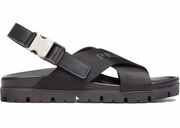 Prada Crisscross Straps Buckle-Fastening Sandal 'Black' - 2X30543-L74-F0002