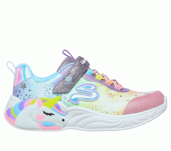 Skechers Girls S-Lights: Unicorn Dreams Sneaker in Purple - 302311L