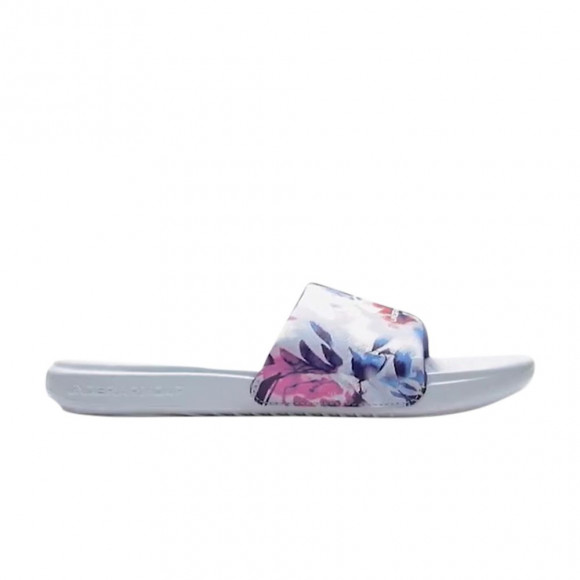 Under Armour Wmns Ansa Graphic Slides 'Floral Paint' | Blue | Women's Size 8 - 3024436-400