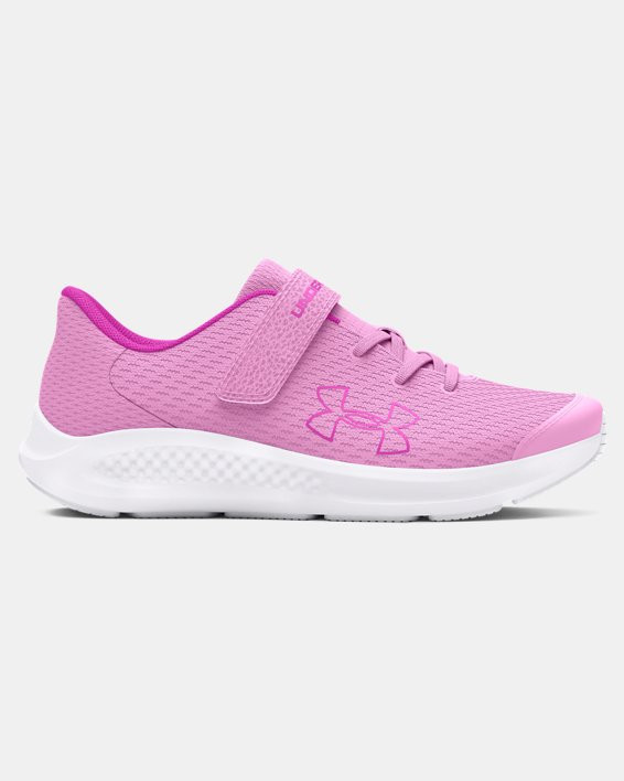 Girls' Pre-School UA Pursuit 3 AC Big Logo Running Shoes - 3026714-600