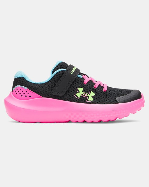UA Surge 4 AC Running Girls' Pre-School Shoes - 3027109-005