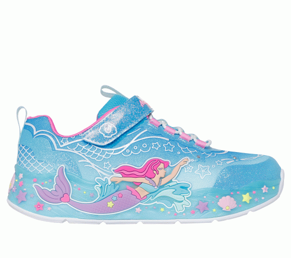 Skechers Girls S-Lights: Mermaid Dreams Sneaker in Blue - 303060L