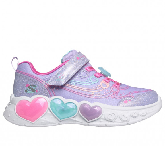 Skechers Girls S-Lights: Enchanted Heart Lights Sneaker in Lavender - 303266C
