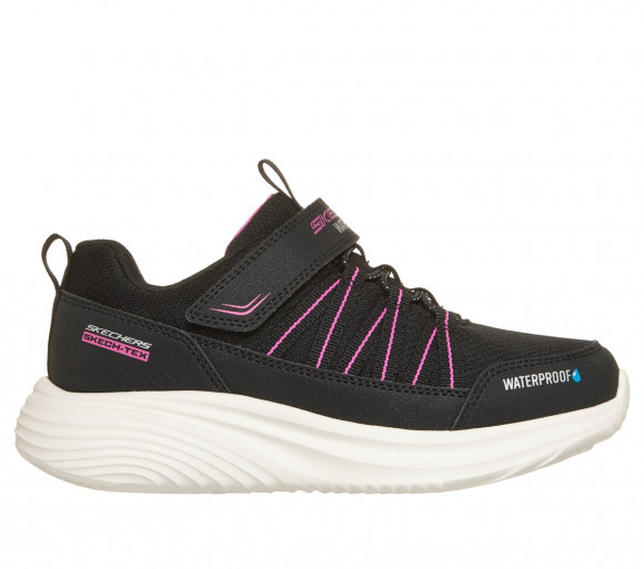 Skechers Girls Waterproof: Bounder Pro - Aqua Step Sneaker in Black/Hot Pink - 303484L