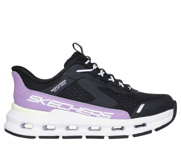 Skechers Girls Slip-ins: Glide-Step - Vista Lane Sneaker in Black/Purple - 303654L